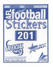 2000 Select AFL Stickers #201 Brad Ottens Back
